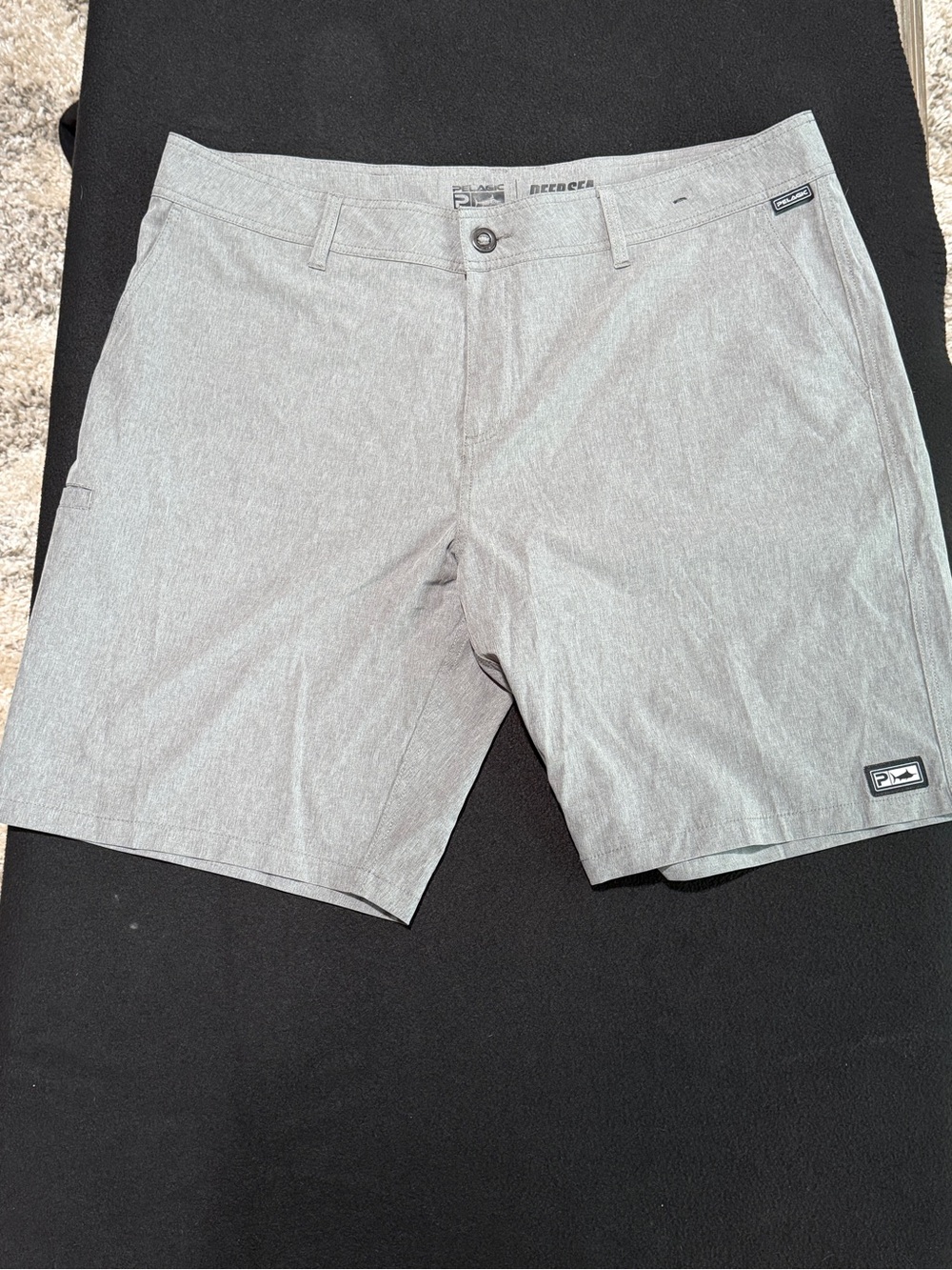 Pelagic Men's Light Gray Flat Front Performance Shorts